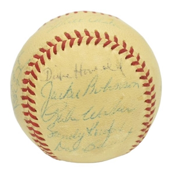 1955 World Series Champion Brooklyn Dodgers Autographed Team Baseball (20 signatures) with Campanella and Robinson and NO Clubhouse Signatures!